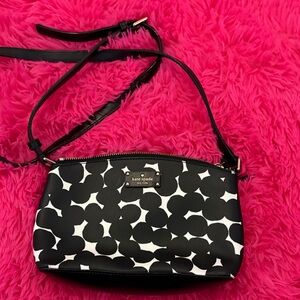 Kate Spade Black and White Abstract Crossbody Bag